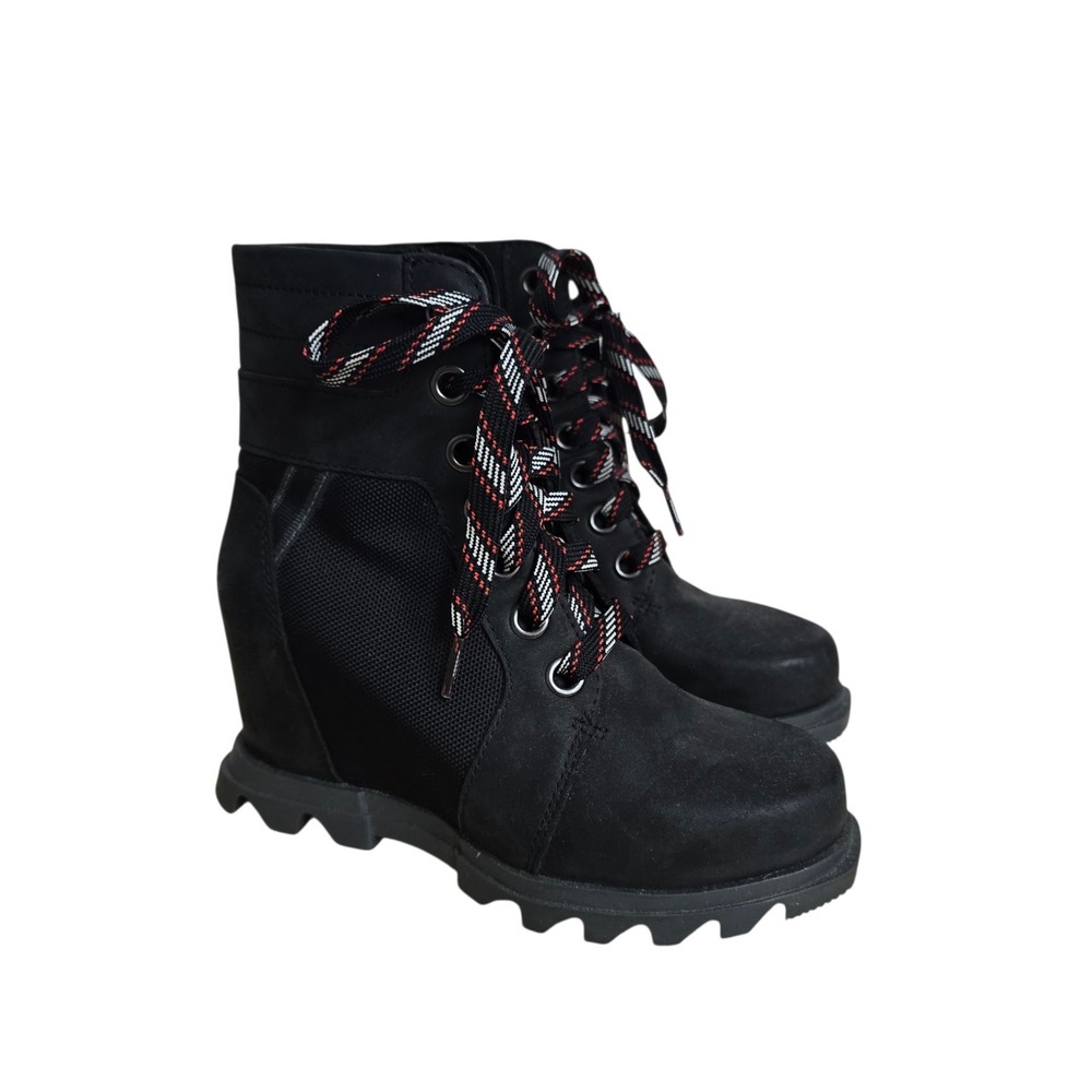 Sorel Joan of Arctic Next Lite Wedge Boots Black Suede NL4364-011 Womens 5